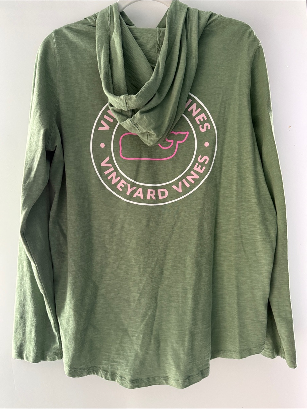 NWT- Vineyard Vines Lightweight Hooded Long Sleeve Tee - Light Sage - Picture 3 of 6